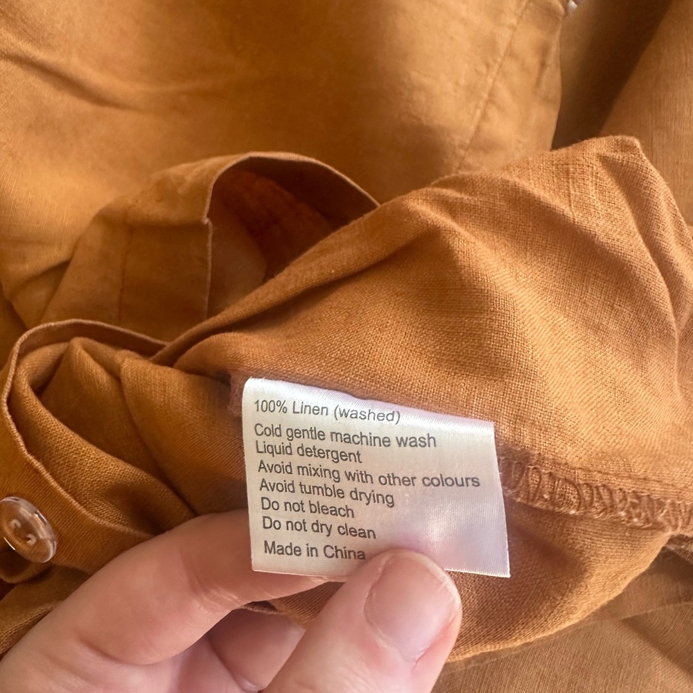 EUC 100% Linen Bed Threads Rust Duvet Cover - Picture 6 of 7